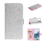 For Xiaomi Redmi Note 10 Pro Glitter Powder Horizontal Flip Leather Case with Card Slots & Holder & Photo Frame & Wallet(Silver)