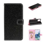 For Xiaomi Redmi Note 10 Pro Glitter Powder Horizontal Flip Leather Case with Card Slots & Holder & Photo Frame & Wallet(Black)
