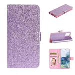 For Xiaomi Redmi Note 10 Pro Glitter Powder Horizontal Flip Leather Case with Card Slots & Holder & Photo Frame & Wallet(Purple)