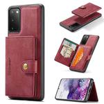 For Samsung Galaxy S20 JEEHOOD Retro Magnetic Detachable Protective Case with Wallet & Card Slot & Holder(Red)