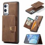 For OnePlus 9 Pro JEEHOOD Retro Magnetic Detachable Protective Case with Wallet & Card Slot & Holder(Brown)