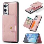 For OnePlus 9 Pro JEEHOOD Retro Magnetic Detachable Protective Case with Wallet & Card Slot & Holder(Pink)