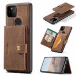For Google Pixel 5A 5G JEEHOOD Retro Magnetic Detachable Protective Case with Wallet & Card Slot & Holder(Brown)