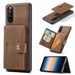 For Sony Xperia 10 III JEEHOOD Retro Magnetic Detachable Protective Case with Wallet & Card Slot & Holder(Brown)