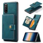For Sony Xperia 10 III JEEHOOD Retro Magnetic Detachable Protective Case with Wallet & Card Slot & Holder(Blue)