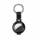 Shockproof Anti-scratch Aluminum Alloy Case Cover with Keychain Ring Loop For AirTag(Black Obsidian)