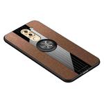 For Huawei Honor 6X XINLI Stitching Cloth Textue Shockproof TPU Protective Case with Ring Holder(Brown)
