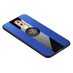 For Huawei Honor 6X XINLI Stitching Cloth Textue Shockproof TPU Protective Case with Ring Holder(Blue)