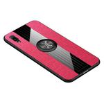 For Huawei Enjoy 9e XINLI Stitching Cloth Textue Shockproof TPU Protective Case with Ring Holder(Red)