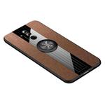 For Huawei Mate 20 Lite / Maimang 7 XINLI Stitching Cloth Textue Shockproof TPU Protective Case with Ring Holder(Brown)
