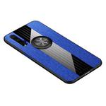 For Huawei Honor 20 XINLI Stitching Cloth Textue Shockproof TPU Protective Case with Ring Holder(Blue)