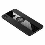 For Huawei Honor 8X XINLI Stitching Cloth Textue Shockproof TPU Protective Case with Ring Holder(Black)