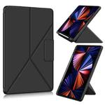 For iPad Pro 12.9 2022 / 2021 Multi-folding Horizontal Flip PU Leather Shockproof Tablet Case with Holder & Sleep / Wake-up Function(Black)