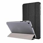 Silk Texture Three-fold Horizontal Flip Leather Case with Holder For Samsung Galaxy Tab A7 Lite 8.7 T220 / T225(Black)