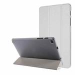 Silk Texture Three-fold Horizontal Flip Leather Case with Holder For Samsung Galaxy Tab A7 Lite 8.7 T220 / T225(White)