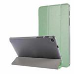 Silk Texture Three-fold Horizontal Flip Leather Case with Holder For Samsung Galaxy Tab A7 Lite 8.7 T220 / T225(Green)