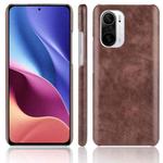 For Xiaomi Redmi K40 / K40 Pro / Poco F3 Shockproof Litchi Texture PC + PU Case(Brown)