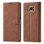 For Xiaomi Poco X3 / X3 NFC / X3 Pro Forwenw F1 Series Matte Strong Magnetism Horizontal Flip Leather Case with Holder & Card Slots & Wallet & Photo Frame(Brown)