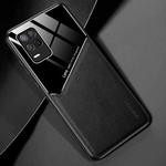 For OPPO Realme V13 5G / Realme 8 5G All-inclusive Leather + Organic Glass Protective Case with Metal Iron Sheet(Black)