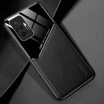 For Xiaomi Redmi Note 10 Pro Max All-inclusive Leather + Organic Glass Protective Case with Metal Iron Sheet(Black)