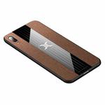 For Huawei Enjoy 9 XINLI Stitching Cloth Textue Shockproof TPU Protective Case(Brown)