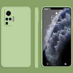 For vivo X50 Pro Solid Color Imitation Liquid Silicone Straight Edge Dropproof Full Coverage Protective Case(Matcha Green)