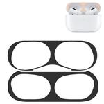 For Apple AirPods Pro Wireless Earphone Protective Case Metal Protective Sticker(Black)