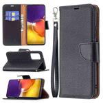 For Samsung Galaxy A82 5G Litchi Texture Pure Color Horizontal Flip Leather Case with Holder & Card Slots & Wallet & Lanyard(Black)