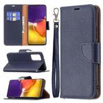 For Samsung Galaxy A82 5G Litchi Texture Pure Color Horizontal Flip Leather Case with Holder & Card Slots & Wallet & Lanyard(Dark Blue)