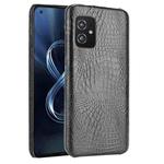 For Asus Zenfone 8 ZS590KS Shockproof Crocodile Texture PC + PU Case(Black)