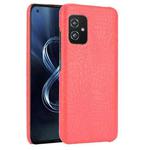 For Asus Zenfone 8 ZS590KS Shockproof Crocodile Texture PC + PU Case(Red)