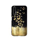 For Huawei Honor 20 Painted Pattern Soft TPU Protective Case(Gold Butterfly)