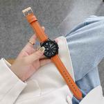 For Samsung Galaxy Watch 42mm Sewing Litchi Texture Leather Watch Band(Orange)