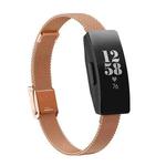 For Fitbit Ace 3 / Inspire 2 Double Insurance Buckle Milanese Watch Band(Rose Gold)