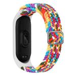 For Xiaomi Mi Band 6 / 5  / 4 / 3 Adjustable Nylon Braided Elasticity Watch Band(Rainbow)