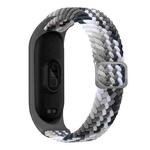 For Xiaomi Mi Band 6 / 5  / 4 / 3 Adjustable Nylon Braided Elasticity Watch Band (Colorful Black)