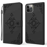 Embossed Fortune Flower Pattern Horizontal Flip Leather Case with Holder & Card Slot & Wallet & Lanyard For iPhone 11 Pro Max(Black)
