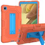 For Samsung Galaxy Tab A7 Lite T220 / T225 Contrast Color Robot Shockproof Silicone + PC Protective Case with Holder(Orange Blue)