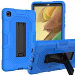 For Samsung Galaxy Tab A7 Lite T220 / T225 Contrast Color Robot Shockproof Silicone + PC Protective Case with Holder(Dark Blue Black)