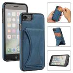 For iPhone SE 2022 / SE 2020 / 8 / 7 Ultra-thin Shockproof Protective Case with Holder(Blue)