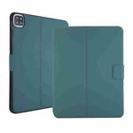 For iPad Pro 11 2022 / 2021 Electric Pressed Texture Horizontal Flip Leather Tablet Case with Holder & Pen Slot(Dark Green)