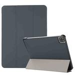 For iPad Pro 11 2022 / 2021 3-folding Skin Texture Horizontal Flip TPU + PU Leather Tablet Case with Holder(Black)