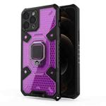 For iPhone 12 Pro Max Space PC+TPU Ring Holder Protective Case(Purple)