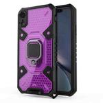 For iPhone XR Space PC+TPU Ring Holder Protective Case(Purple)