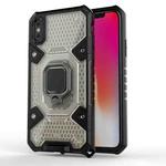 For iPhone X Space PC+TPU Ring Holder Protective Case(Silver)