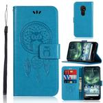For Nokia 7.2 Wind Chime Owl Embossing Pattern Horizontal Flip Leather Case with Holder & Card Slots & Wallet(Blue)