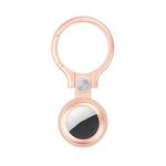 Shockproof Anti-scratch Full Metal Case Cover with Keychain Ring Loop For AirTag(Rose Gold)