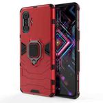 For Xiaomi Redmi K40 Gaming Shockproof PC + TPU Protective Case with Magnetic Ring Holder(Red)