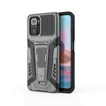 For Xiaomi Redmi Note 10 4G War Chariot Series Armor All-inclusive Shockproof PC + TPU Protective Case with Invisible Holder(Grey)