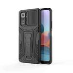 For Xiaomi Redmi Note 10 Pro War Chariot Series Armor All-inclusive Shockproof PC + TPU Protective Case with Invisible Holder(Black)